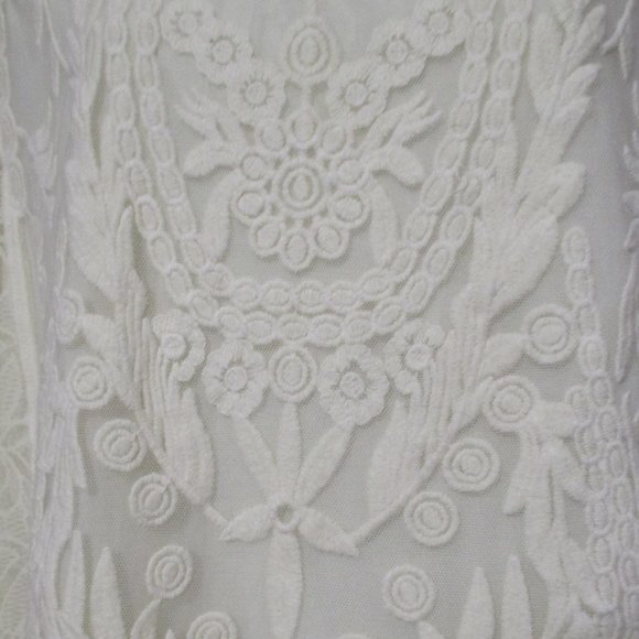 Style & Co. top Romantic Boho, cream, lacy, stretchy & sheer sleeves size XL - Picture 4 of 8